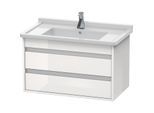 Duravit Ketho Waschtisch-Unterschrank KT664402222 80 x 45,5 cm, weiß hochglanz, 2 Schubkästen, wandhängend