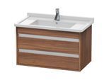 Duravit Ketho Waschtisch-Unterschrank KT664407979 80 x 45,5 cm, nussbaum natur, 2 Schubkästen, wandhängend