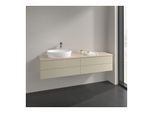Villeroy und Boch Antao Waschtisch-Unterschrank K26153HJ 160x36x50cm, Hahnlochbohrung, Waschbeckenplattenfarbe botticino, silk grey matt lacquer