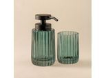 Cosmic Lido Badaccessoires Set Seifenspender und Zahnbürstenhalter smoke green