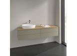 Villeroy und Boch Antao Waschtisch-Unterschrank K26151HK 160x36x50cm, Hahnlochbohrung, Waschbeckenplattenfarbe honey oak, stone grey matt lacquer
