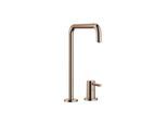 Dornbracht META Square Zweiloch-Küchenarmatur 32815861-42 für Spültisch, mit Einzelrosetten, Ausladung 235mm, Bronze gebürstet