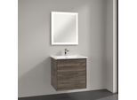 Villeroy & Boch Finero Badmöbel Set 65 cm Stone Oak Waschtisch mit Waschtischunterschrank und Spiegel