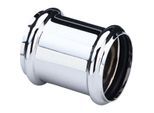 Viega Muffe 102371 DN 32, Messing verchromt, mit O-Ringen