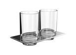 Emco Art Doppelglashalter 162500100 chrom, Kristallglas klar