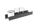 Emco Aura Glashalter/Flüssigseifenspender 853113401 schwarz matt, 2x Kristallglas klar, mit Stülpbecher Kristallglas satiniert