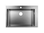 Hansgrohe S711-F660 Einbauspüle 43302800 edelstahl, 1 Hauptbecken, Hahnloch vorgebohrt