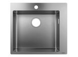 Hansgrohe S711-F450 Einbauspüle 43301800 edelstahl, 1 Hauptbecken, Hahnloch vorgebohrt