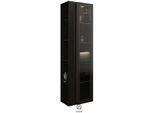 Burgbad Yumo Hochschrank HSKG050LF3195 176x32x50cm, links, Schwarz Hochglanz