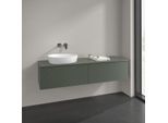 Villeroy und Boch Antao Waschtisch-Unterschrank K37150HL 160x36x50cm, Hahnlochbohrung, Waschbeckenplattenfarbe Lack, leaf green matt lacquer