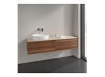 Villeroy und Boch Antao Waschtisch-Unterschrank L26013HM 160x36x50cm, Waschbeckenplattenfarbe botticino, warm walnut, mit Beleuchtung