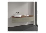 Villeroy und Boch Antao Waschtisch-Unterschrank L26112HK 160x36x50cm, Waschbeckenplattenfarbe warm walnut, stone grey matt lacquer, mit Beleuchtung