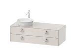 Duravit White Tulip Waschtisch-Unterschrank WT4992L3939 130 x 55 cm, Nordic Weiß Seidenmatt, wandhängend, 2 Schubkästen mit Griff, Becken links