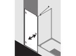 Kermi Mena Seitenwand verkürzt mit Wandprofil METVP080173PK 80 x 179 cm, schwarz soft, ESG klar Clean, neben Badewanne