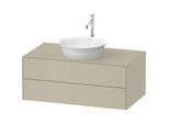 Duravit White Tulip Waschtisch-Unterschrank WT49860H3H3 100 x 55 cm, Taupe Hochglanz, wandhängend, 2 Schubkästen, 1 Konsolenplatte