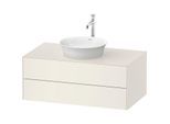 Duravit White Tulip Waschtisch-Unterschrank WT49860H4H4 100 x 55 cm, Nordic Weiß Hochglanz, wandhängend, 2 Schubkästen, 1 Konsolenplatte