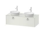 Duravit White Tulip Waschtisch-Unterschrank WT4983B3636 130 x 55 cm, Weiß Seidenmatt, wandhängend, 1 Auszug mit Griff, Becken beidseitig