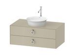 Duravit White Tulip Waschtisch-Unterschrank WT49910H3H3 100 x 55 cm, Taupe Hochglanz, wandhängend, 2 Schubkästen mit Griff, 1 Konsolenplatte
