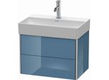 Duravit XSquare Waschtisch-Unterschrank XS416704747 58,4x39,7x39cm, 2 Schubkästen, Stone Blue hochglanz