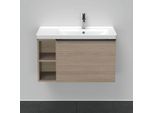 Duravit D-Neo Waschtisch-Unterschrank DE425703535 78,4 x 45,2 cm, Eiche Terra, wandhängend, 1 Auszug, Regalelement seitlich