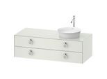 Duravit White Tulip Waschtisch-Unterschrank WT4992R3636 130 x 55 cm, Weiß Seidenmatt, wandhängend, 2 Schubkästen mit Griff, Becken rechts