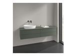 Villeroy und Boch Antao Waschtisch-Unterschrank L26010HL 160x36x50cm, Waschbeckenplattenfarbe Lack, leaf green matt lacquer, mit Beleuchtung