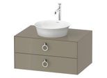 Duravit White Tulip Waschtisch-Unterschrank WT49900H2H2 80 x 55 cm, Steingrau Hochglanz, wandhängend, 2 Schubkästen mit Griff, 1 Konsolenplatte