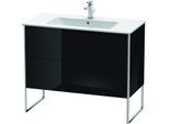 Duravit XSquare Waschtisch-Unterschrank XS444704040 101x59,2x47,8cm, 2 Auszüge, schwarz hochglanz