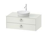 Duravit White Tulip Waschtisch-Unterschrank WT499103636 100 x 55 cm, Weiß Seidenmatt, wandhängend, 2 Schubkästen mit Griff, 1 Konsolenplatte