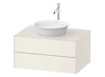 Duravit White Tulip Waschtisch-Unterschrank WT49850H4H4 80 x 55 cm, Nordic Weiß Hochglanz, wandhängend, 2 Schubkästen, 1 Konsolenplatte