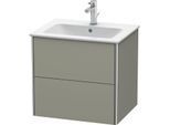 Duravit XSquare Waschtisch-Unterschrank XS417109292 61x56x47,8cm, 2 Schubkästen, Steingrau seidenmatt