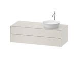 Duravit White Tulip Waschtisch-Unterschrank WT4987R3939 130 x 55 cm, Nordic Weiß Seidenmatt, wandhängend, 2 Schubkästen, 1 Konsolenplatte, Becken rechts
