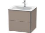 Duravit XSquare Waschtisch-Unterschrank XS417104343 61x56x47,8cm, 2 Schubkästen, Basalt matt