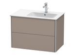 Duravit XSquare Waschtisch-Unterschrank XS417704343 81x56x47,8cm, 2 Schubkästen, Becken rechts, Basalt matt