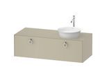 Duravit White Tulip Waschtisch-Unterschrank WT4982RH3H3 130 x 55 cm, Taupe Hochglanz, wandhängend, 1 Auszug mit Griff, Becken rechts
