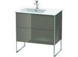 Duravit XSquare Waschtisch-Unterschrank XS445008989 81x59,2x47,8cm, 2 Auszüge, Becken links, Flannel Grey hochglanz