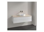 Villeroy und Boch Antao Waschtisch-Unterschrank K21113GF 120x36x50cm, Waschbeckenplattenfarbe botticino, glossy white lacquer