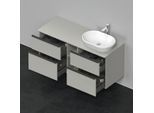 Duravit D-Neo Waschtisch-Unterschrank DE4970R0707 140 x 55 cm, Betongrau Matt, wandhängend, 4 Schubkästen, 1 Konsolenplatte, Becken rechts