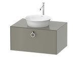 Duravit White Tulip Waschtisch-Unterschrank WT498009292 80 x 55 cm, Steingrau Seidenmatt, wandhängend, 1 Auszug mit Griff, 1 Konsolenplatte