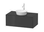 Duravit White Tulip Waschtisch-Unterschrank WT49760H1H1 100 x 55 cm, Graphit Hochglanz, wandhängend, 1 Auszug, 1 Konsolenplatte
