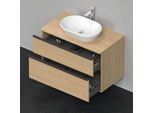 Duravit D-Neo Waschtisch-Unterschrank DE496803030 100 x 55 cm, Eiche Natur, wandhängend, 2 Schubkästen, 1 Konsolenplatte