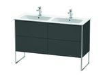 Duravit XSquare Waschtisch-Unterschrank XS444904949 128x59,2x47,8cm, 4 Auszüge, Graphit matt