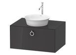 Duravit White Tulip Waschtisch-Unterschrank WT49800H1H1 80 x 55 cm, Graphit Hochglanz, wandhängend, 1 Auszug mit Griff, 1 Konsolenplatte