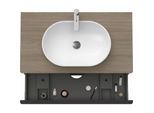 Duravit D-Neo Waschtisch-Unterschrank DE496803535 100 x 55 cm, Eiche Terra, wandhängend, 2 Schubkästen, 1 Konsolenplatte