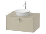 Duravit White Tulip Waschtisch-Unterschrank WT49800H3H3 80 x 55 cm, Taupe Hochglanz, wandhängend, 1 Auszug mit Griff, 1 Konsolenplatte