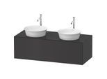 Duravit White Tulip Waschtisch-Unterschrank WT4978B5858 130 x 55 cm, Graphit Seidenmatt, wandhängend, 1 Auszug, 1 Konsolenplatte, Becken beidseitig