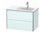 Duravit XSquare Waschtisch-Unterschrank XS417700909 81x56x47,8cm, 2 Schubkästen, Becken rechts, Lichtblau matt