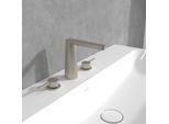 Villeroy und Boch Conum Dreiloch-Waschtischarmatur TVW12700100164 ohne Ablaufgarnitur, brushed nickel black