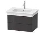 Duravit White Tulip Waschtisch-Unterschrank WT43410H1H1 68,4 x 45,8 cm, Graphit Hochglanz, wandhängend, 2 Schubkästen