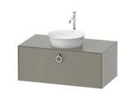 Duravit White Tulip Waschtisch-Unterschrank WT498109292 100 x 55 cm, Steingrau Seidenmatt, wandhängend, 1 Auszug mit Griff, 1 Konsolenplatte